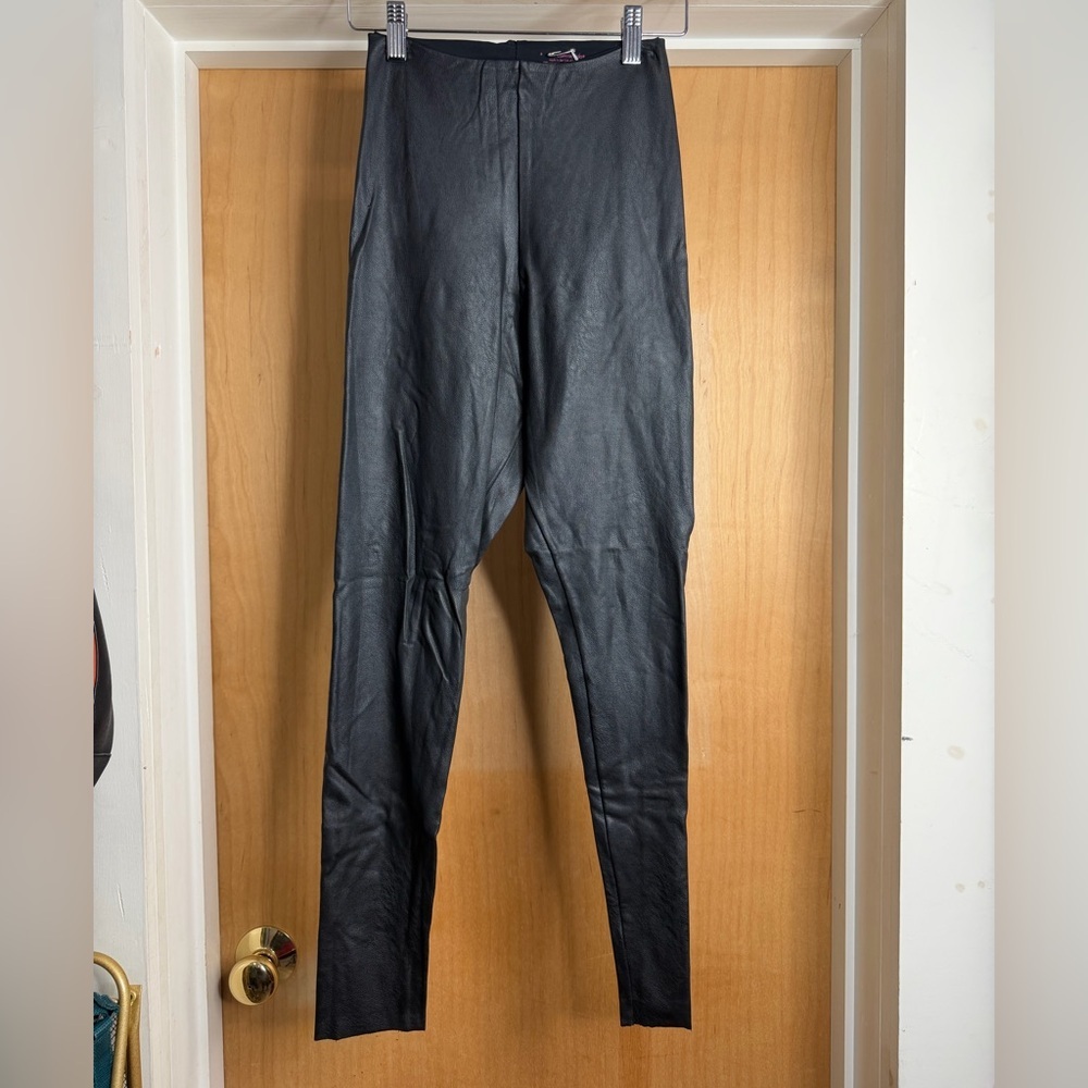 Commando Women’s Black Faux-Leather Leggings - Stretchy. Size: Small